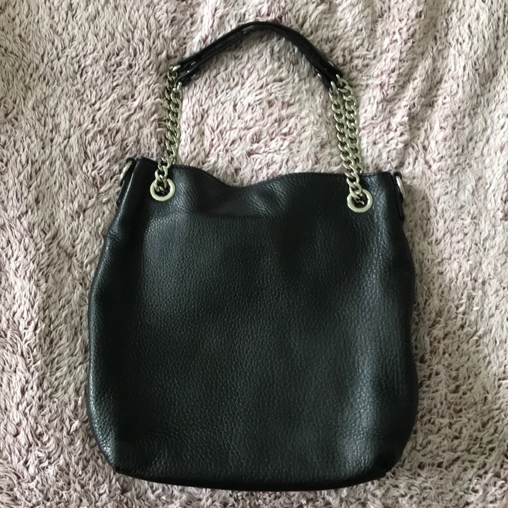 Black leather purse